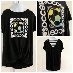 New Girl’s Justice SOCCER Graphic Knot Tee